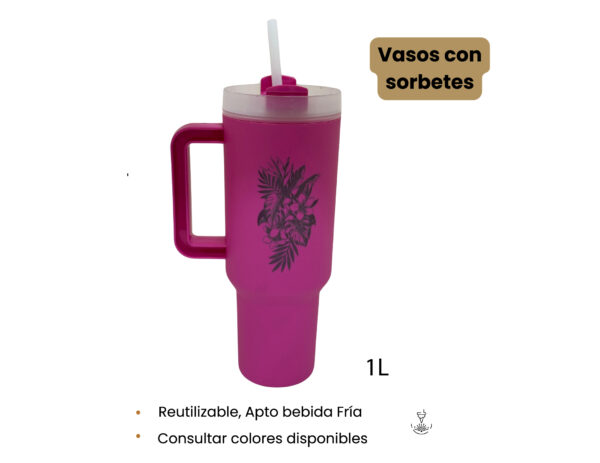 Vaso 1 Litro con Sorbete Polipropileno - Imagen 2