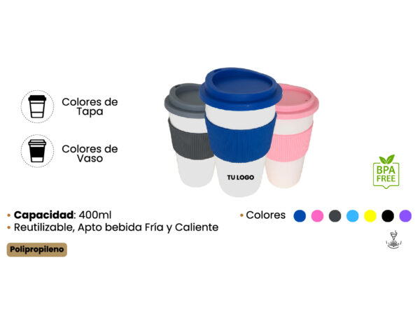 Vaso Térmico Blanco Polipropileno - Imagen 2