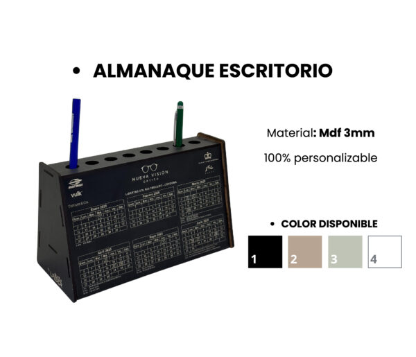 Almanaque Escritorio MDF Personalizable - Imagen 2