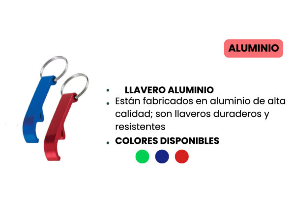 Llavero Destapador Aluminio - Imagen 2