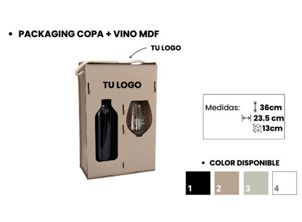 Packaging 1 Copa 1 Botella MDF - Imagen 2